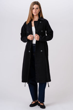 Denim Trenchcoat - tmavo modrá