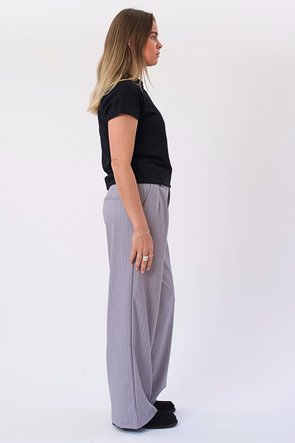 Paloma Pinstripe Pants - Taupe