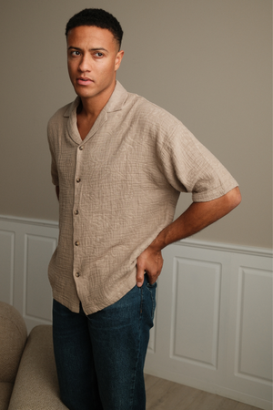 Léine muinchille gearr - gaineamh