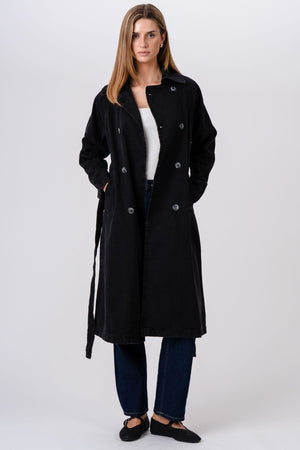 Denim Trenchcoat - tmavo modrá