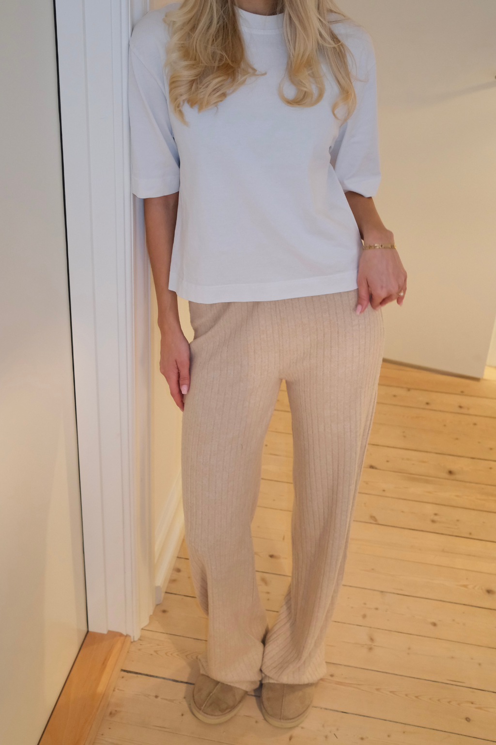 Ivy Knit Pants - Béžová