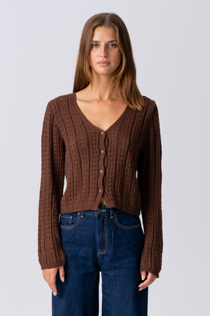 Virginia Knit Cardigan - Brown