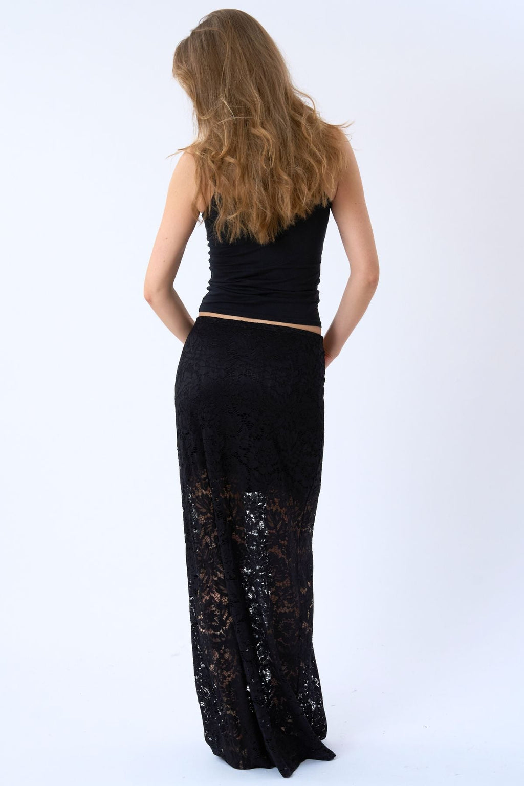 Amara Lace Maxi Skirt - Black