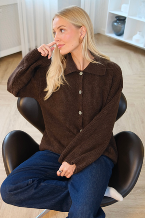 Josie Polo Knit - Brown