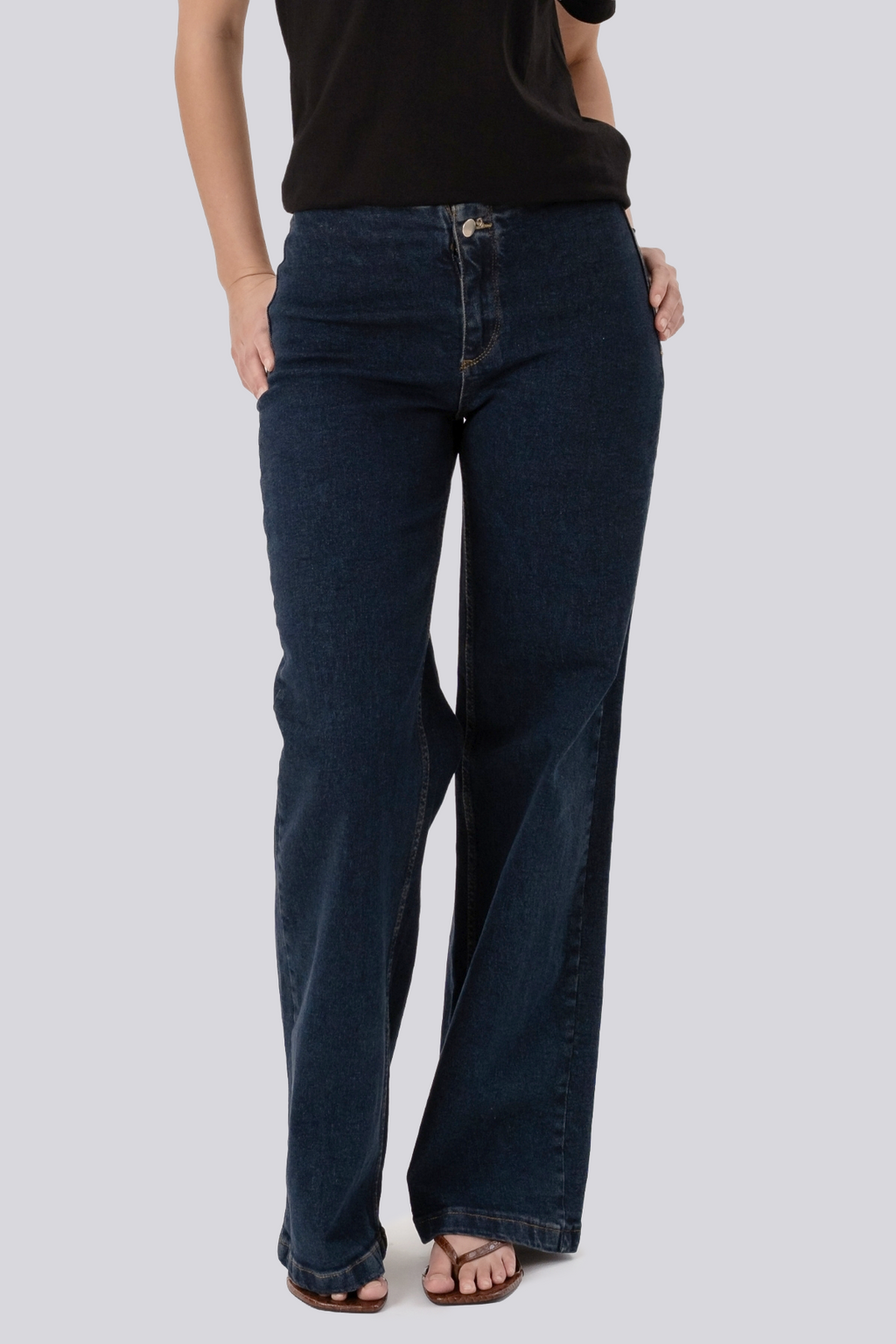 Miley Wide Jeans – tmavomodré