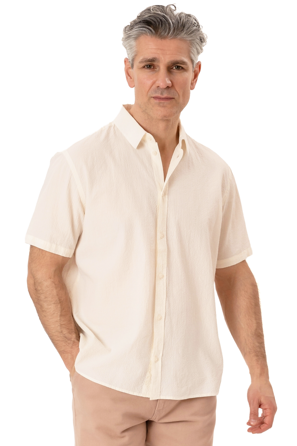 Avan Short-sleeved Shirt - Vanilla Ice