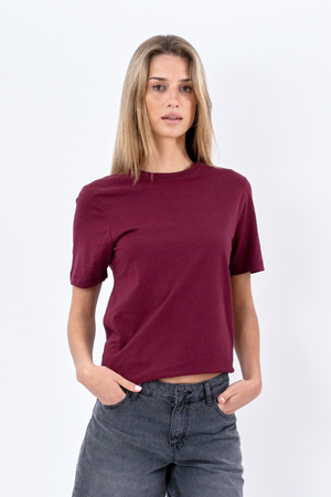 Boyfriend Tee - Burgundy Red