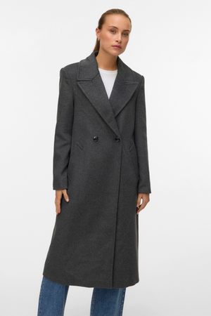 Garner Long Coat - Medium Grey Melange