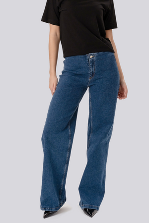 Miley Wide Jeans – stredne modré