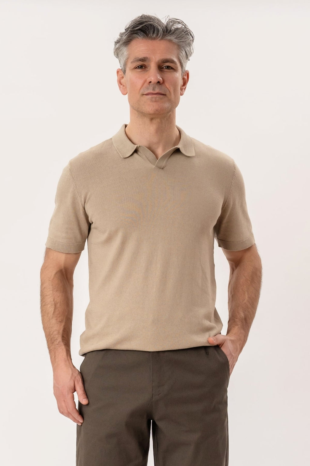 Nathan Knit Polo - Sand