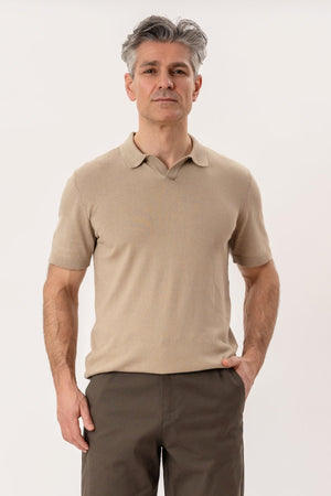 Nathan Knit Polo - Sand