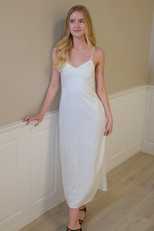 Šaty na popruhy Elina - biele