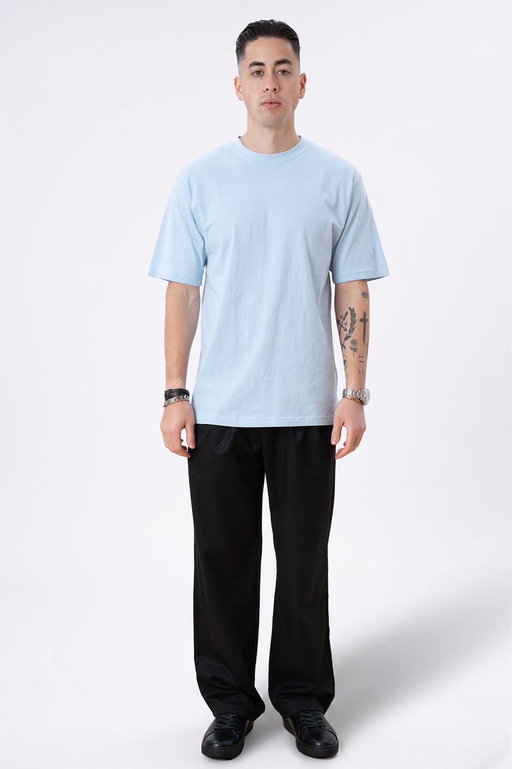 Ťažký Oversized Tričko - prášková modrá