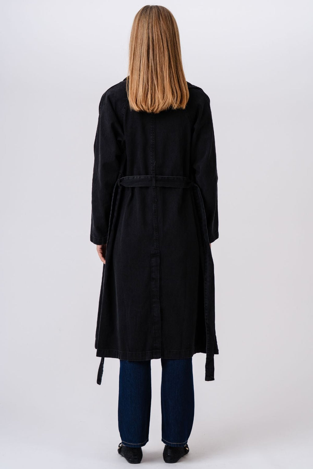 Denim Trenchcoat - tmavo modrá