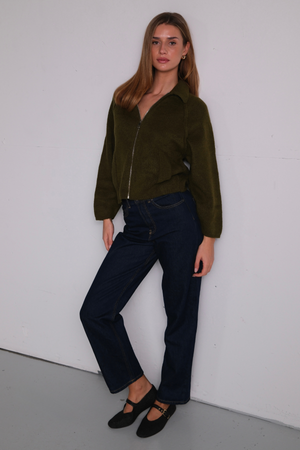 Zipper Selma Knit - Khaki