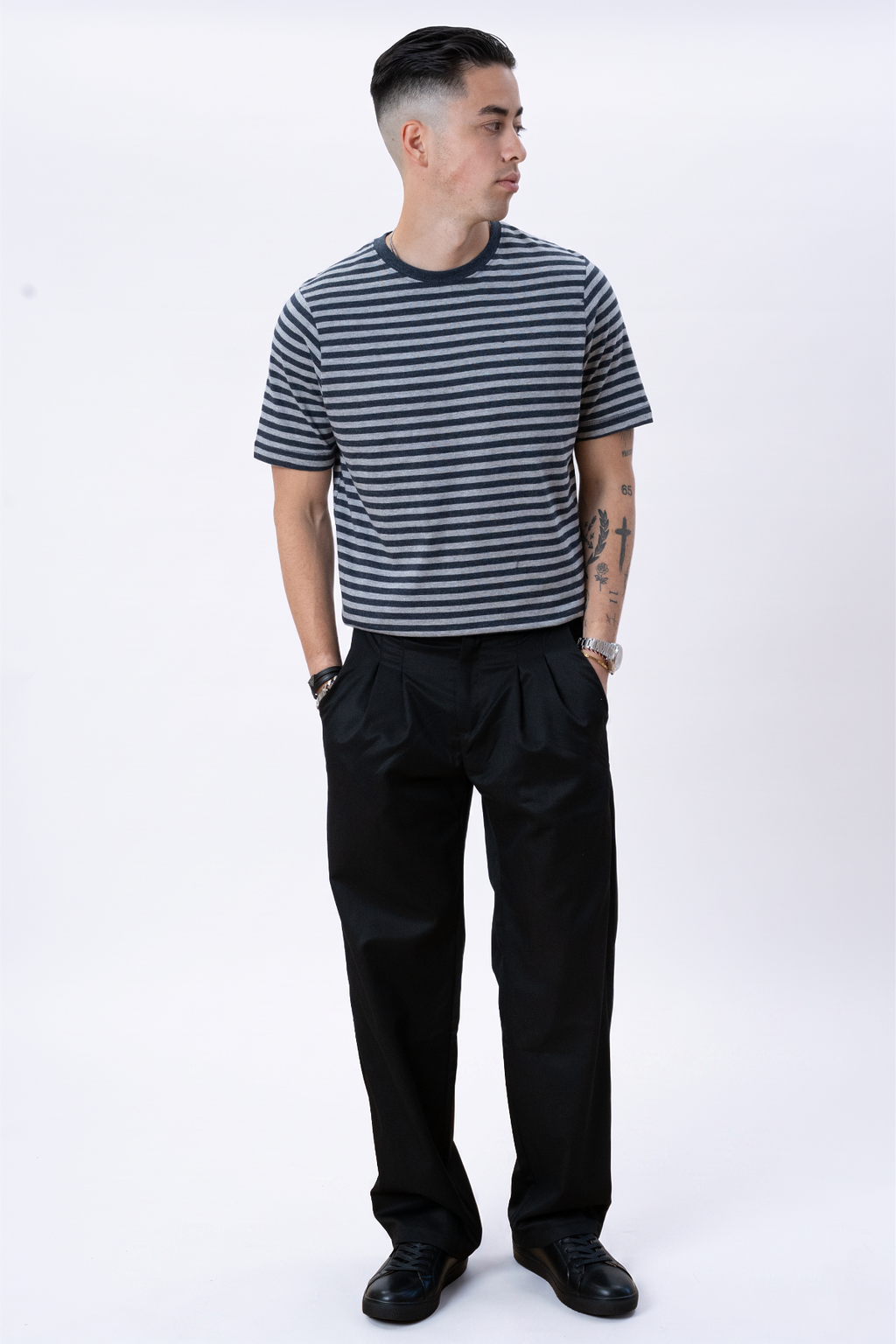 Nørregade Stripe - Mottled Black-Gray