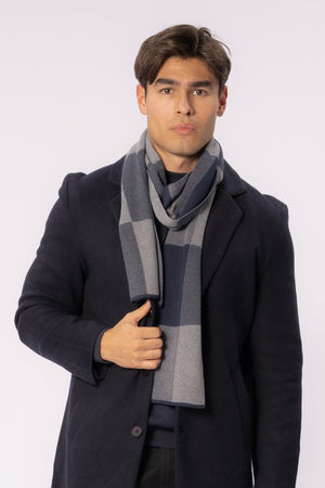 Scarf - Navy Checkered - Men