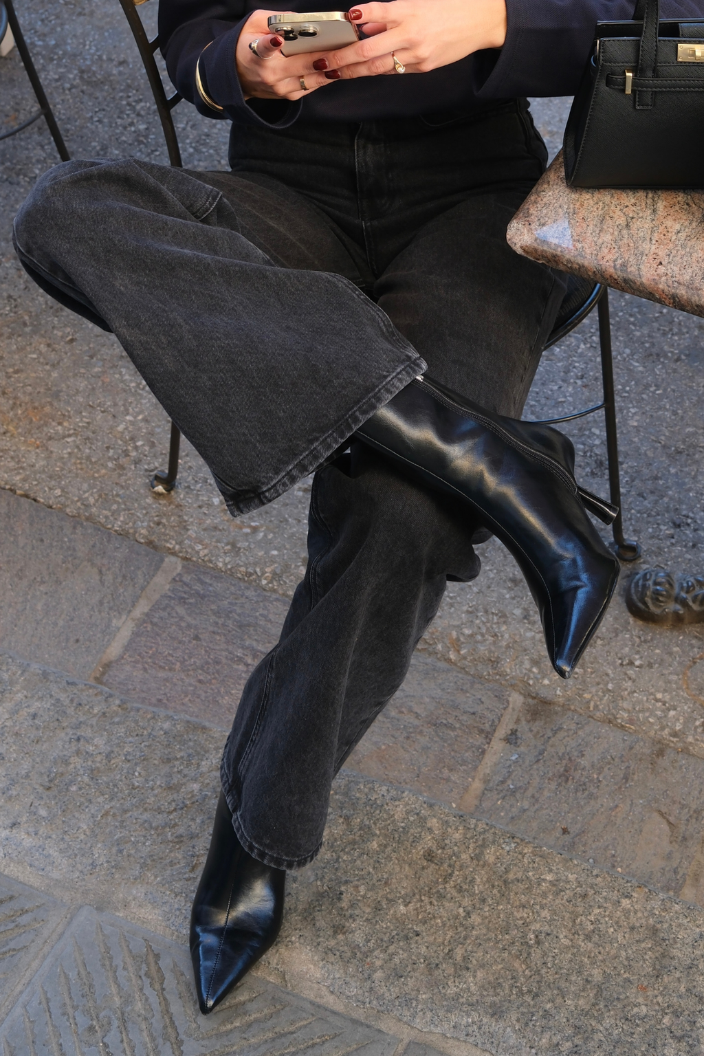 The Original Performance Wide Jeans - Washed Black Denim