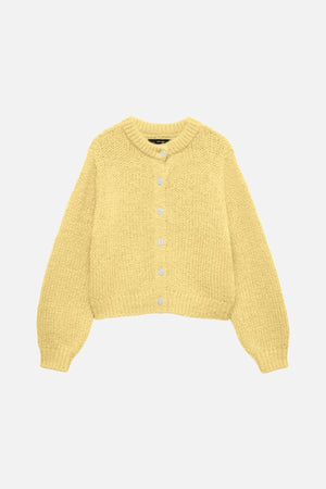 Wilo O-Neck Cardigan - Pale Banana