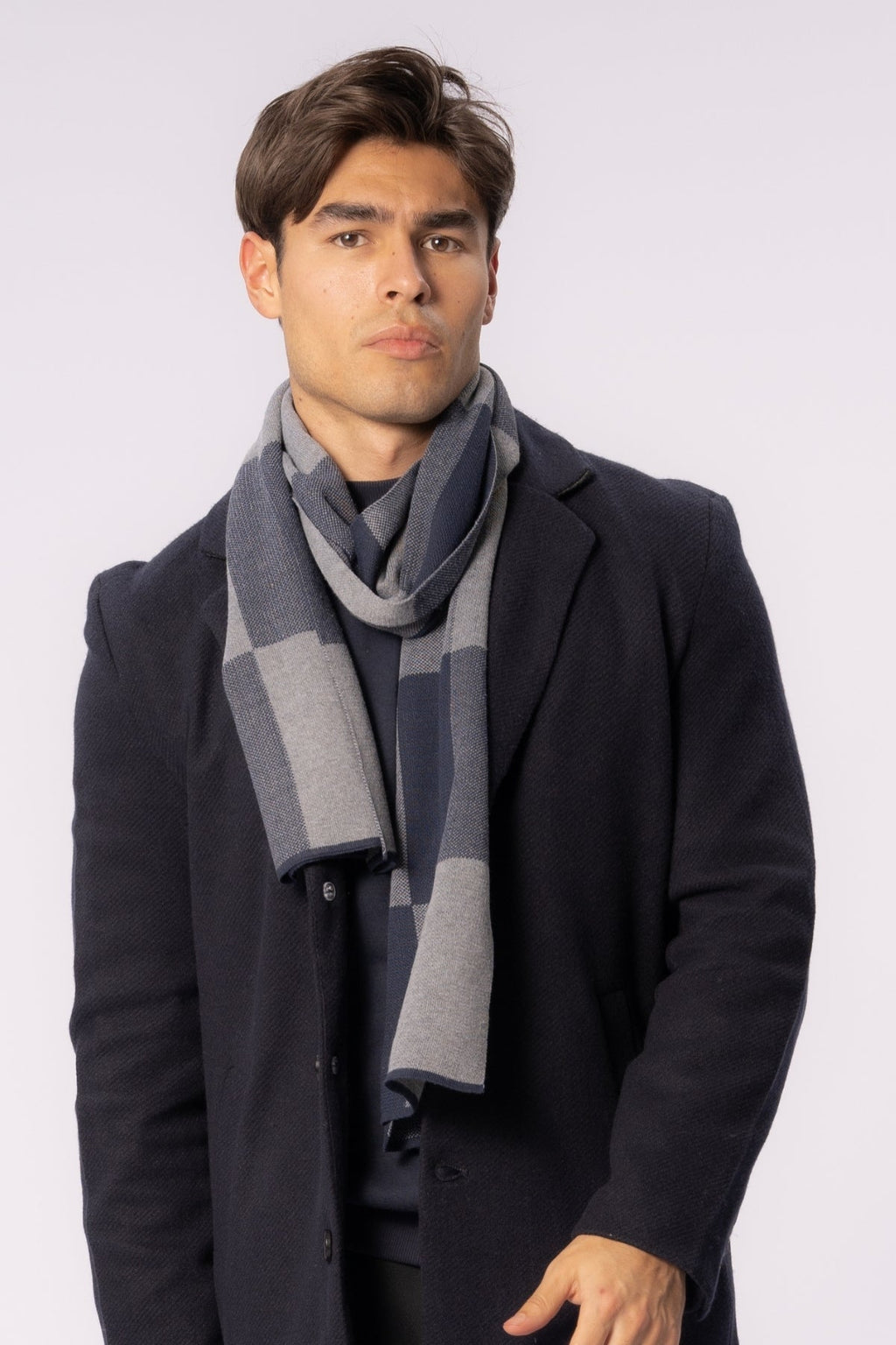 Scarf - Navy Checkered - Men