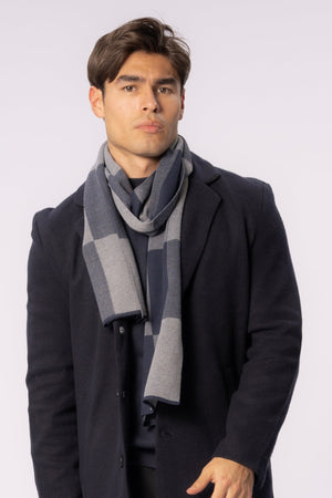Scarf - Navy Checkered - Men