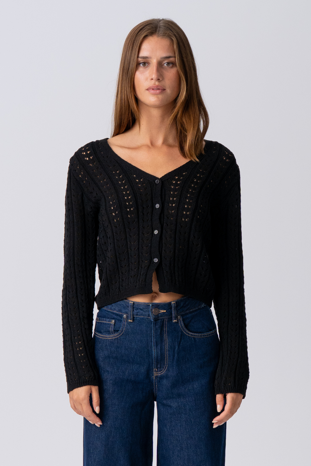 Virginia Knit Cardigan - Black
