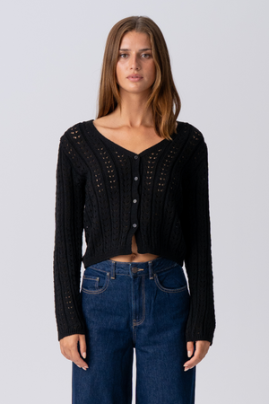 Virginia Knit Cardigan - Black