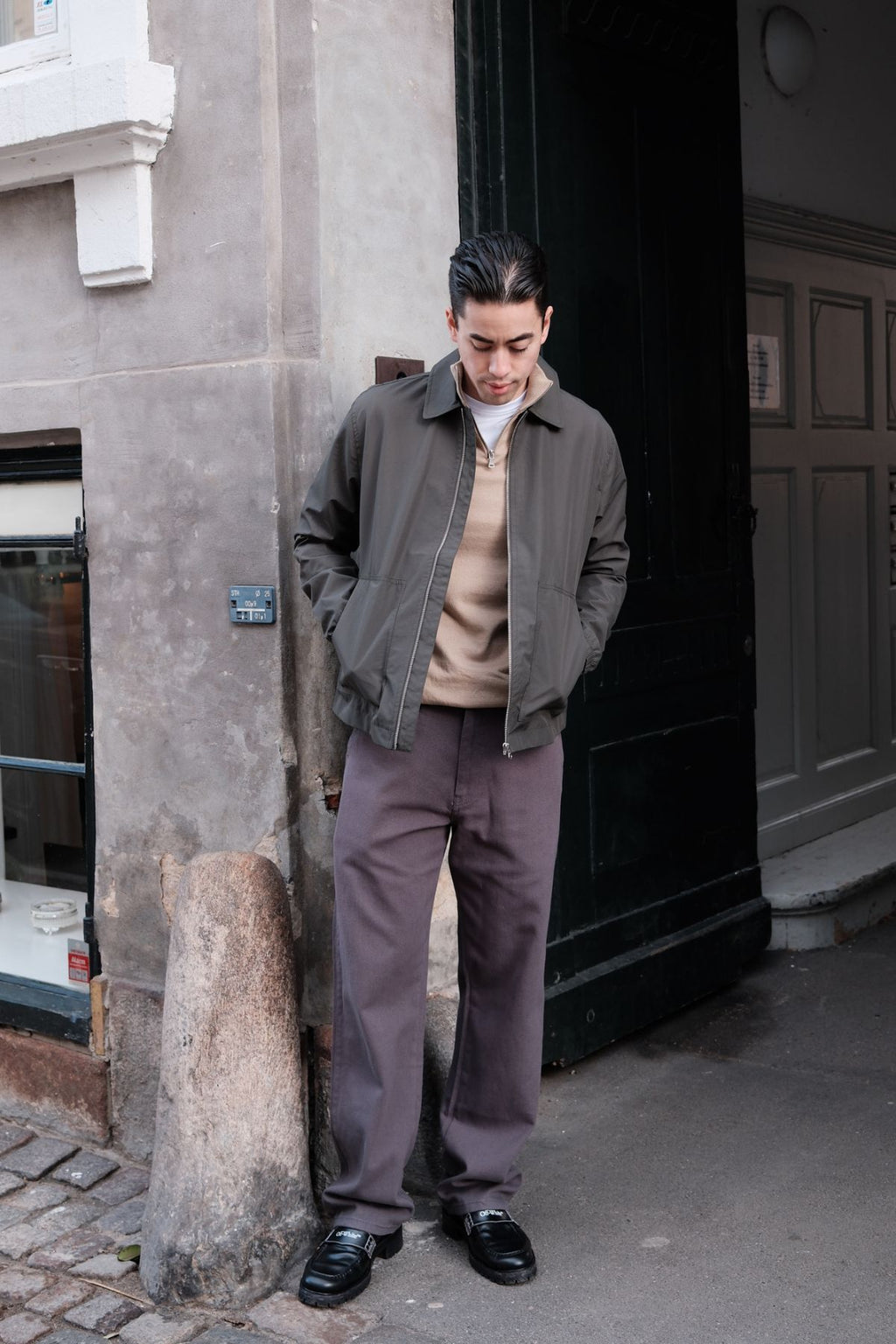 Kratka jakna s patentnim zatvaračem - tamno zelena