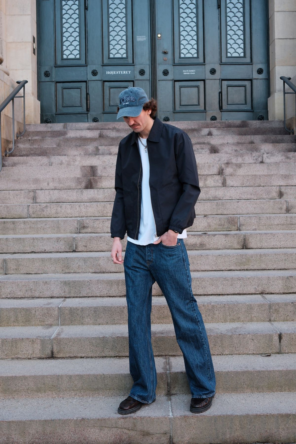 Kratka jakna s patentnim zatvaračem - tamnoplava