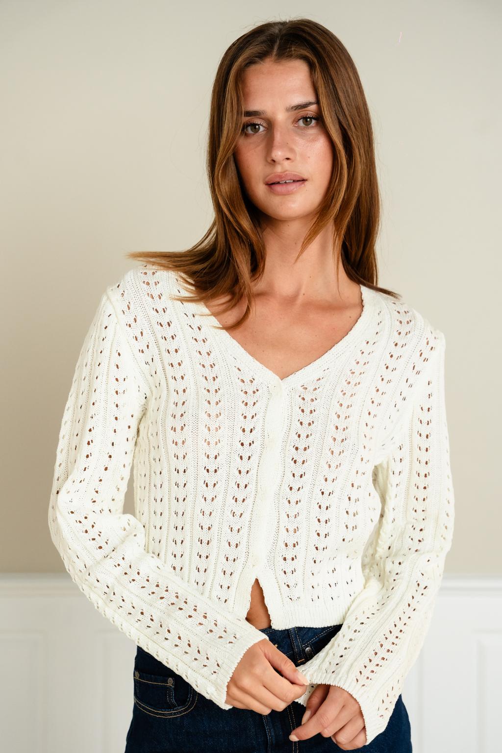 Virginia Knit Cardigan - Ecru