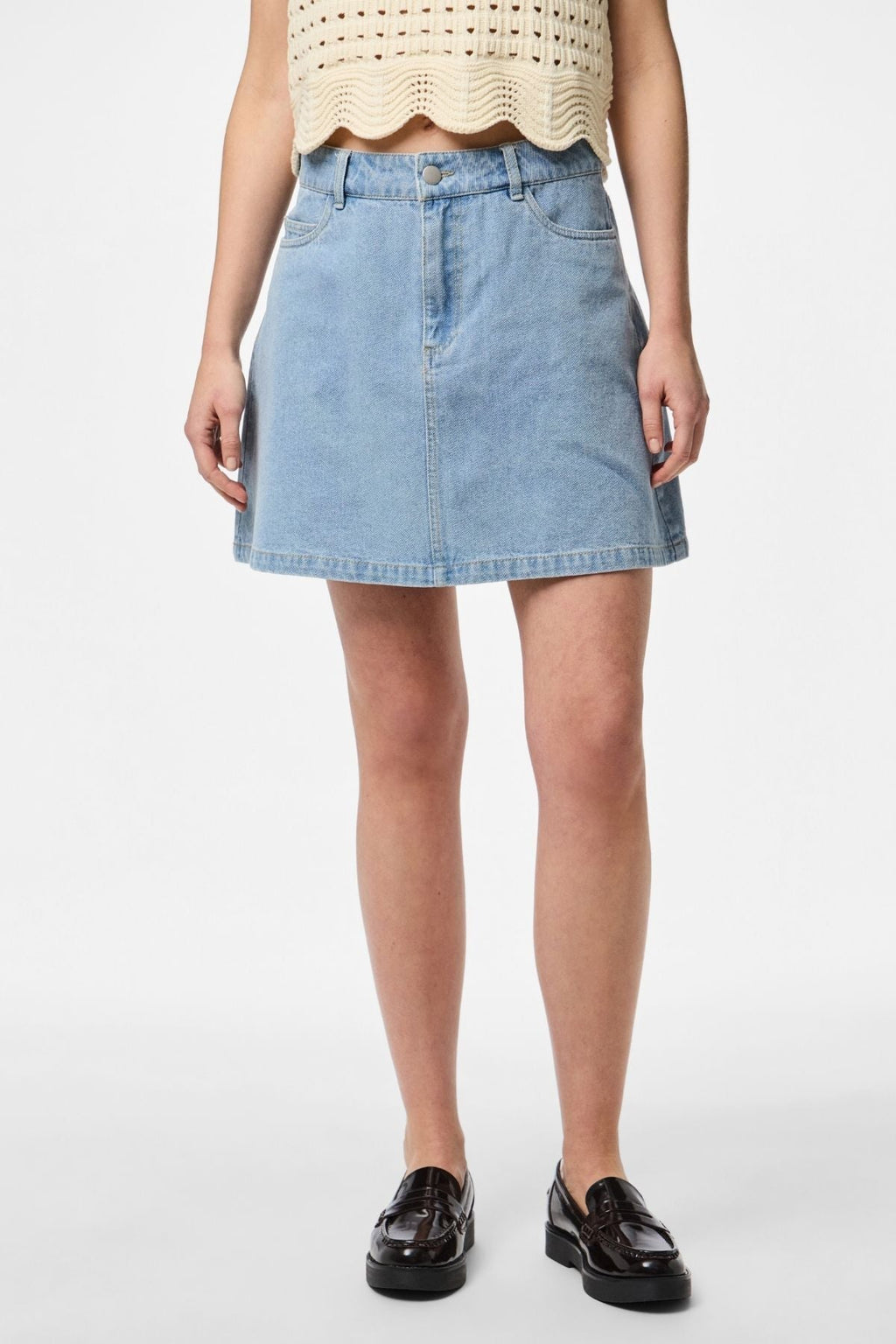 Sukňa Abbi A -Shape - svetlo modrá denim