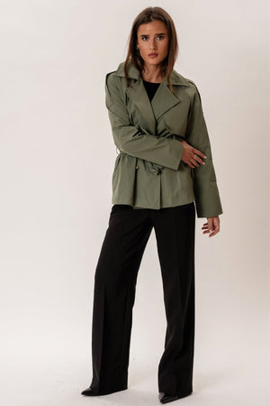 Sia Short Trenchcoat - Khaki