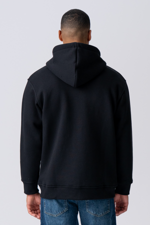 Relaxed Zip Hoodie - Black