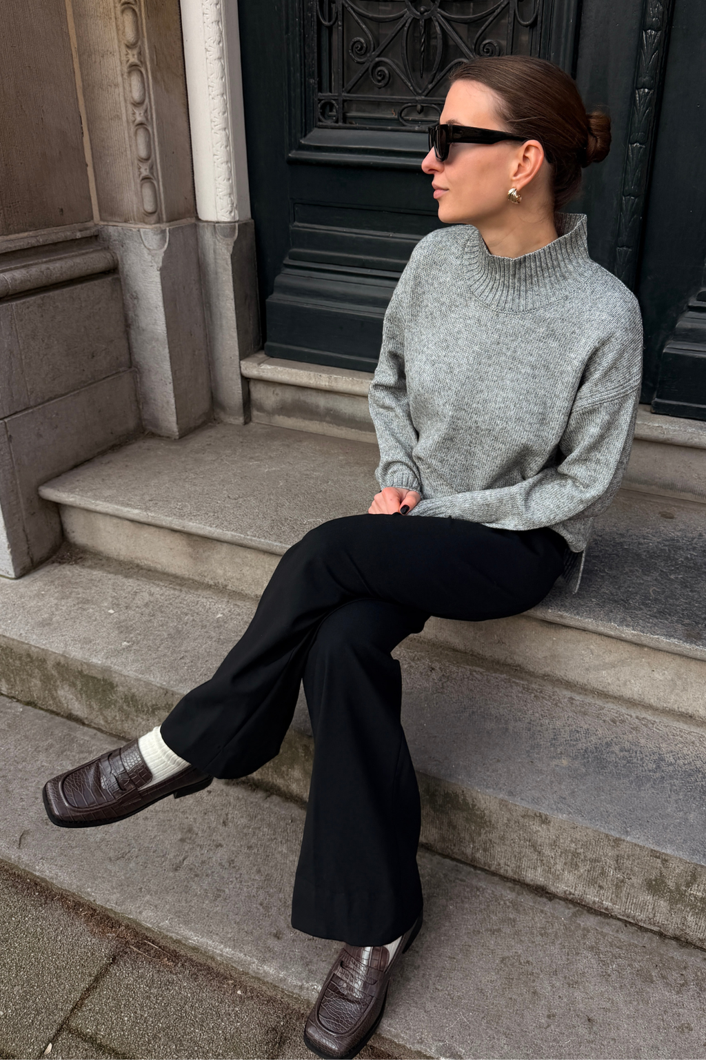 Emma Knit - Melange liath éadrom