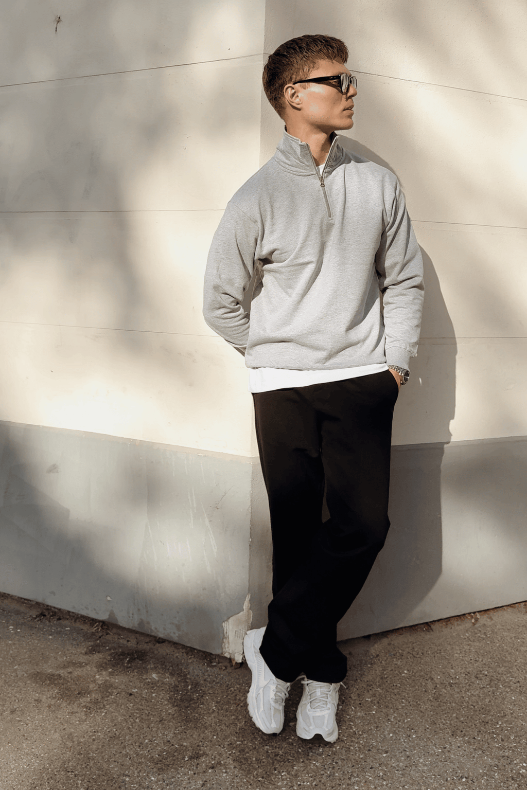 Sweatshirt Half Zip - Grey