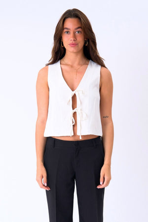 Linen Vest - Off White
