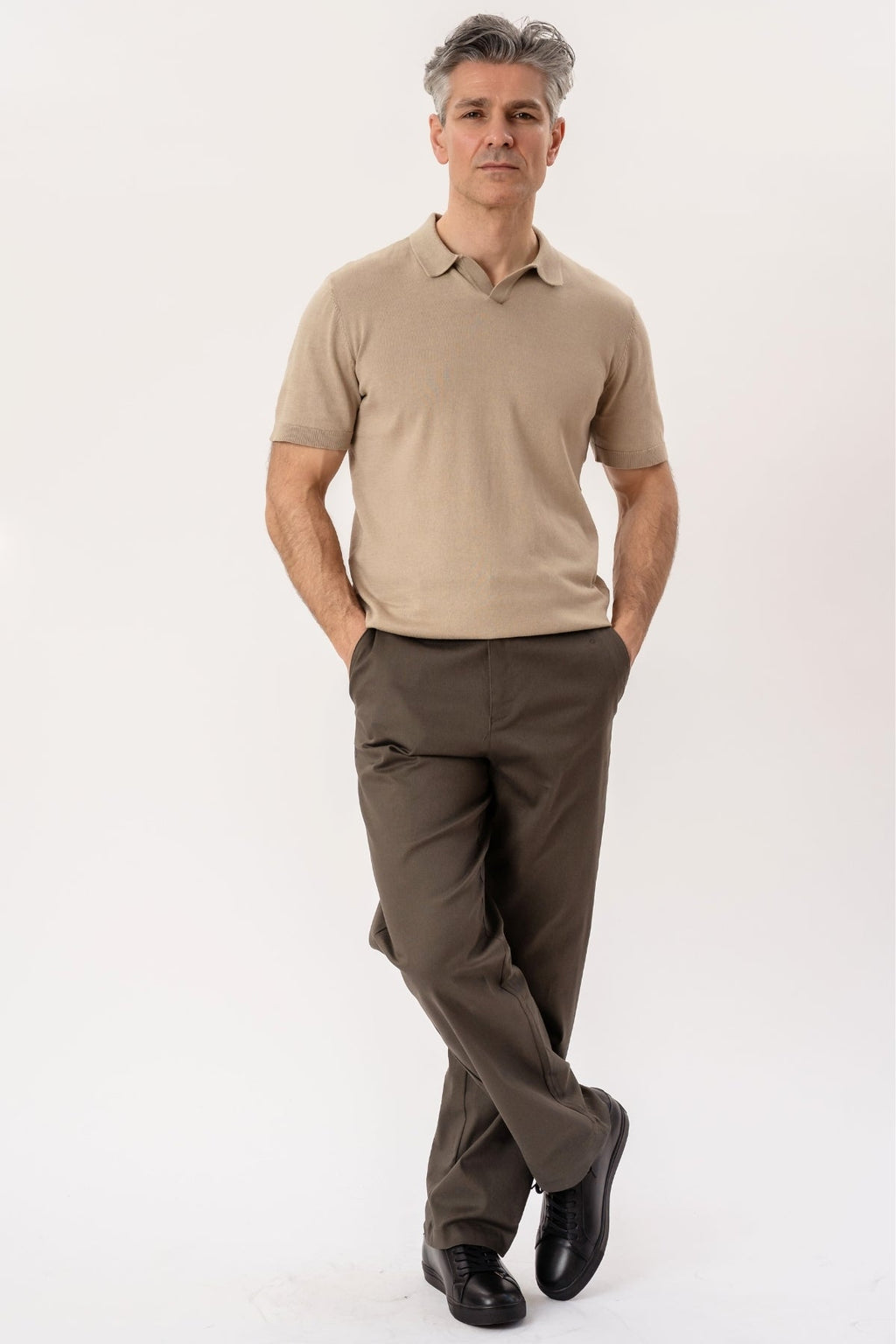 Nathan Knit Polo - Sand