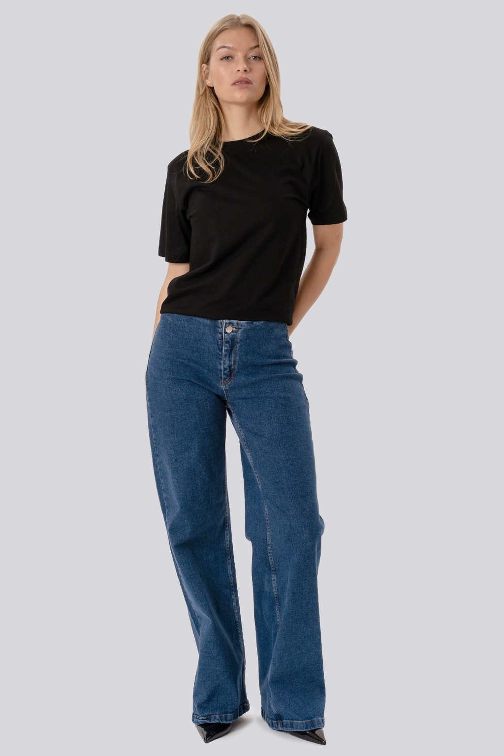 Miley Wide Jeans – stredne modré