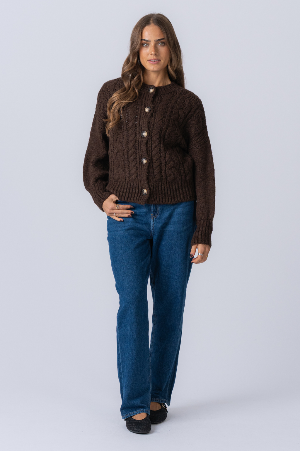 Botton Knit - hnedý