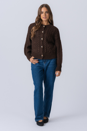 Botton Knit - hnedý