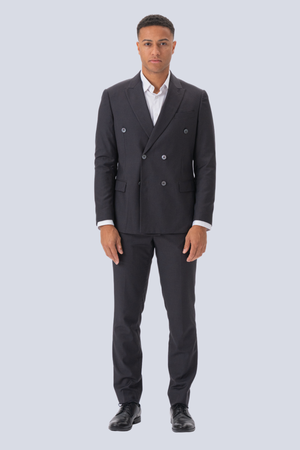 Premium Culaith dúbailte-breasted (dubh)