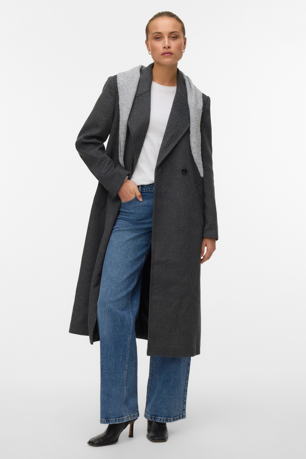 Garner Long Coat - Medium Grey Melange