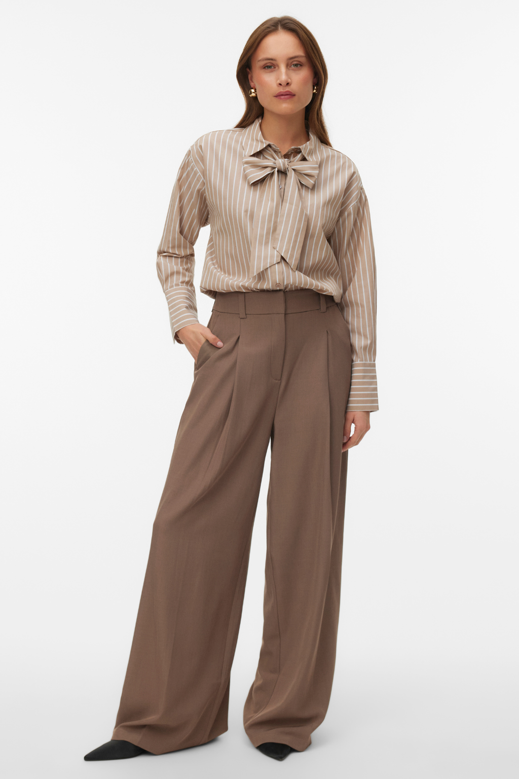 Islunn Bow Shirt -  Silver Mink Snow White