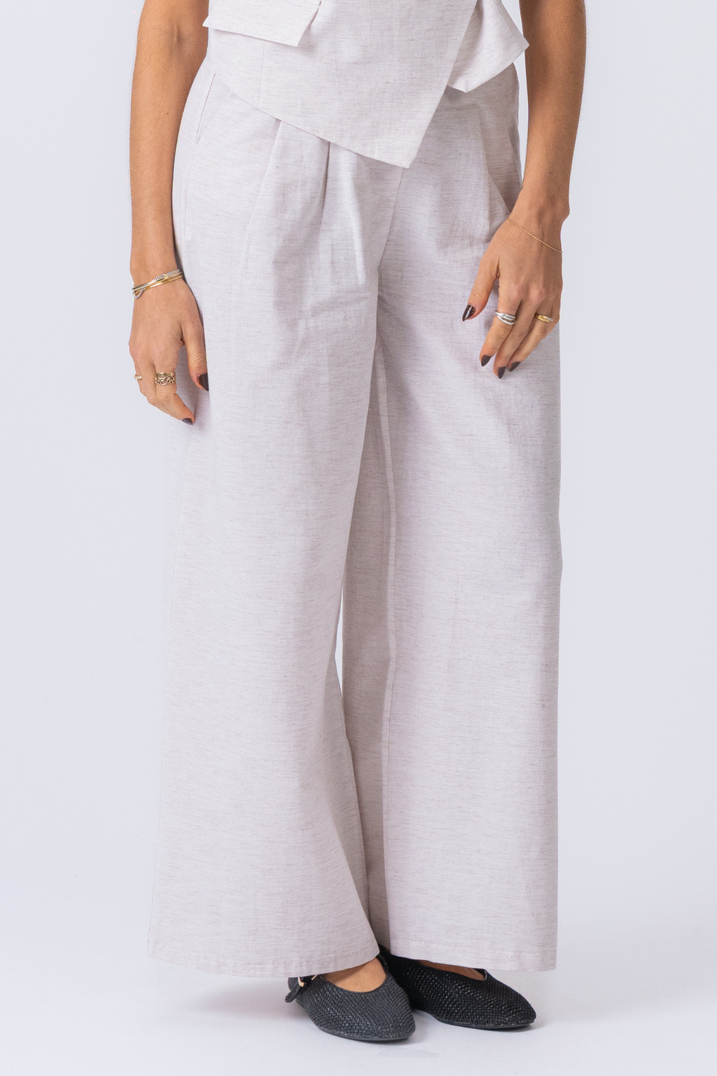 Melissa Wide Pants - Light Grey