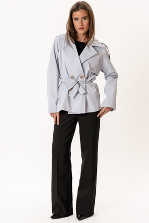 Sia Short Trenchcoat - Sky Blue