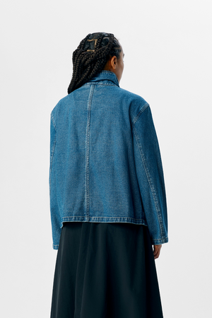 Tilla Gro L/S Denim Jacket - Medium Blue Denim