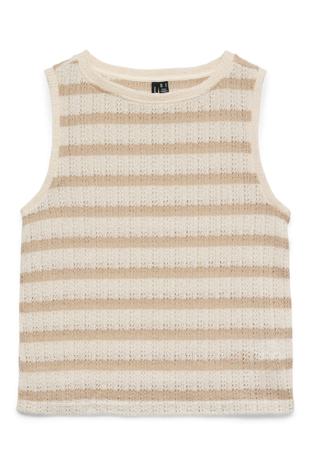 Freja Short Sleeve Top - Birch Stripes - Doeskin