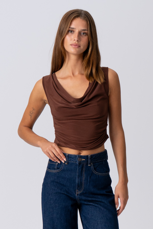 Elisa Waterfall Top - Brown
