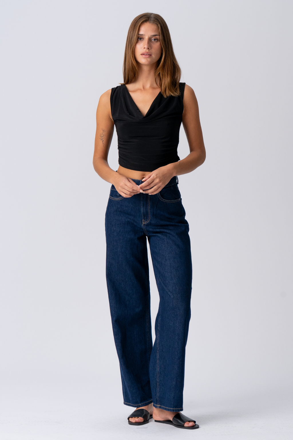 Elisa Waterfall Top - Black