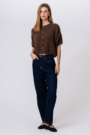 Mary Short Sleeved Knit - Brown